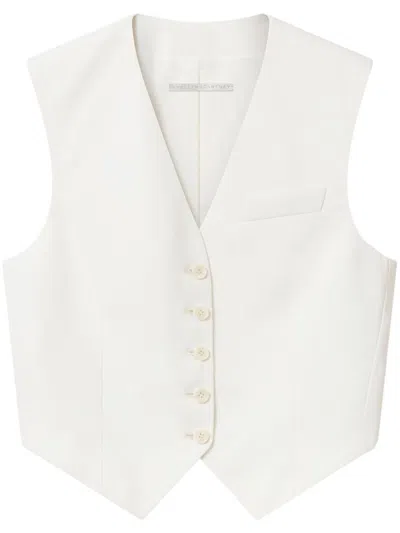 Stella Mccartney Wool Cropped Vest In White