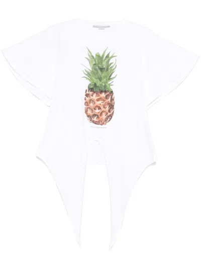 Stella Mccartney Pineapple Cotton T-shirt In White