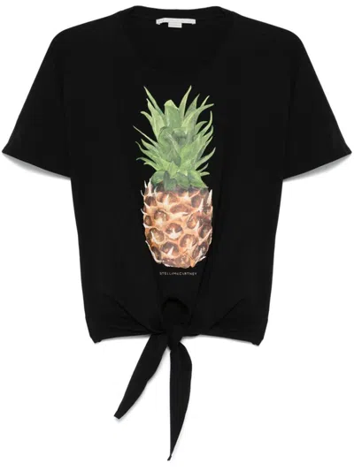 Stella Mccartney Pineapple Cotton T-shirt In Black