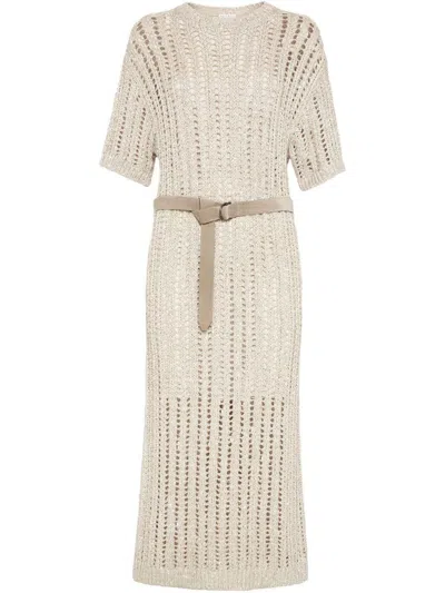 Brunello Cucinelli Beige Dazzling Dress