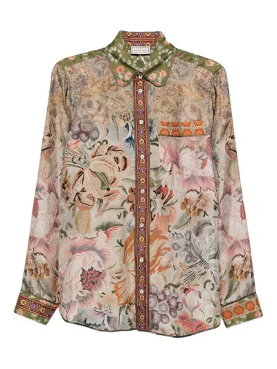 Pierre-louis Mascia Pierre Louis Mascia Printed Silk Shirt In Animal Print