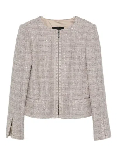 Emporio Armani Tweed Sequin-embellished Jacket