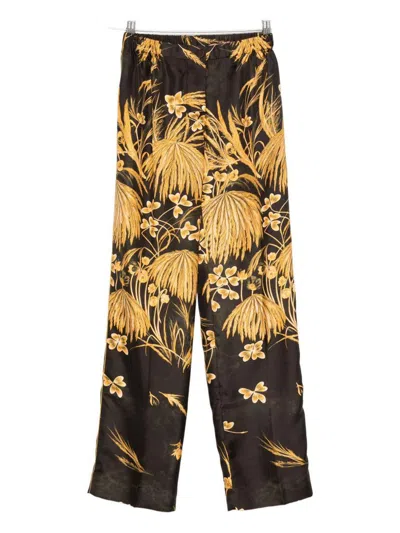 F.r.s For Restless Sleepers For Restless Sleepers Printed Silk Trousers In Multi