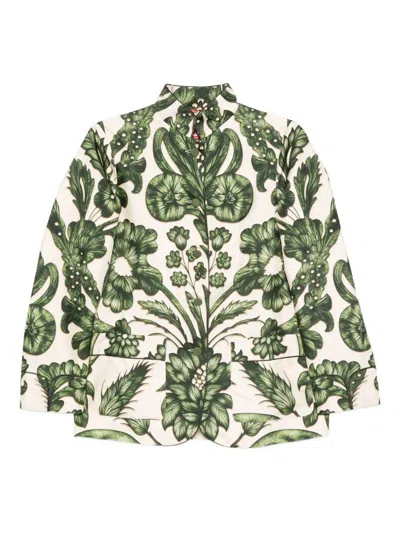 F.r.s For Restless Sleepers For Restless Sleepers Printed Silk Shirt In Green