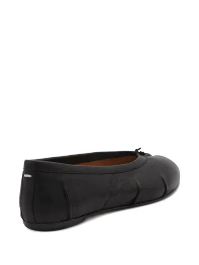 Maison Margiela Black Leather Tabi Ballerinas With Signature Detailing