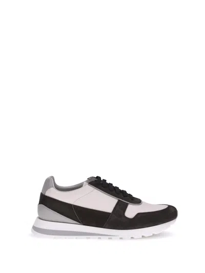 Brunello Cucinelli Suede Panelled Trainers In Black