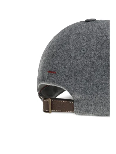 Brunello Cucinelli Logo Baseball Hat In Gray