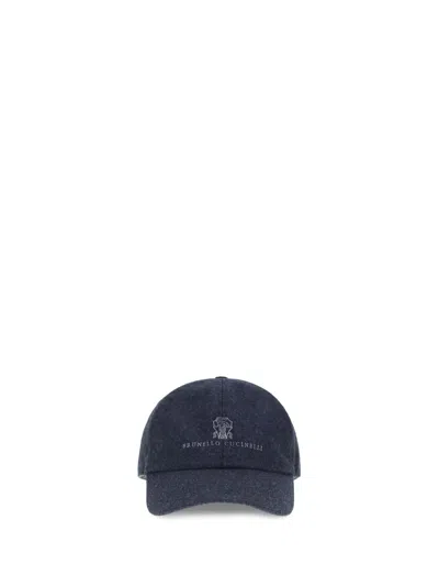 Brunello Cucinelli Logo-embroidered Baseball Cap In Blue