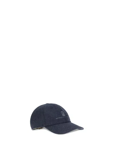 Brunello Cucinelli Logo-embroidered Baseball Cap In Blue