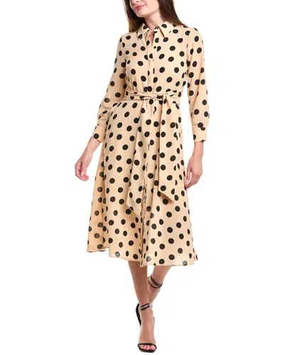 Julia Jordan Long Sleeve Button-up Midi Dress In Neutral