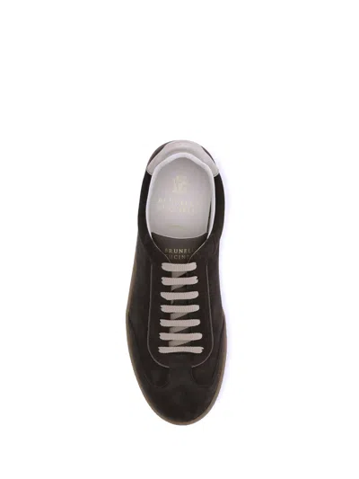 Brunello Cucinelli Dark Brown Leather Sneakers