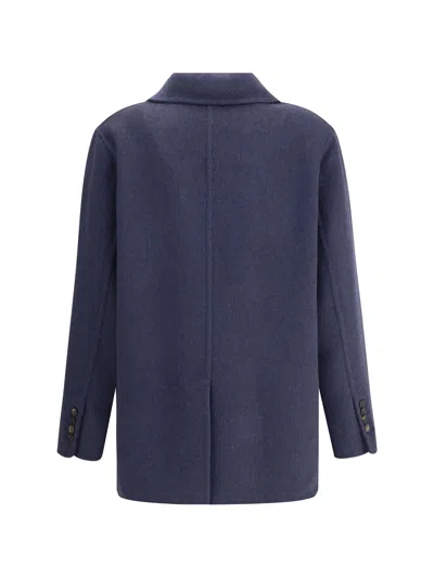 Brunello Cucinelli Caban Jacket In Blue