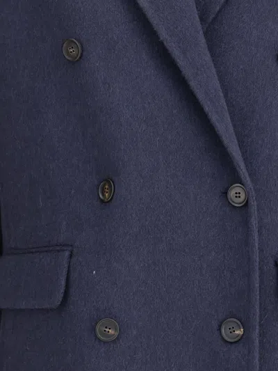 Brunello Cucinelli Caban Jacket In Blue