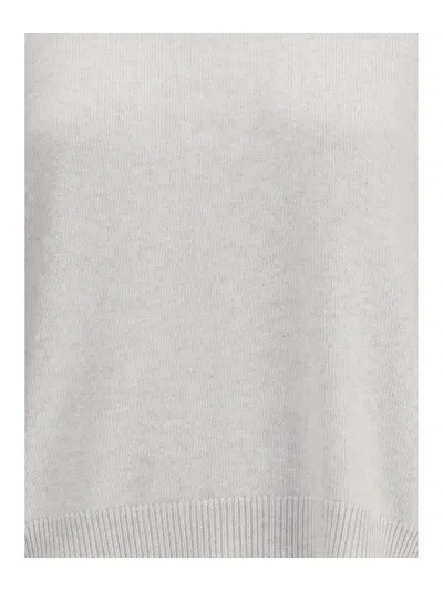Brunello Cucinelli Cashmere Sweater Striped Cuffs Jewels