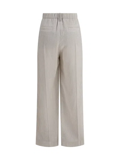 Brunello Cucinelli Corduroy Pants In White
