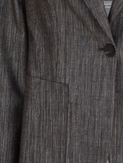 Brunello Cucinelli Women Lurex Fabric Blazer In Gray