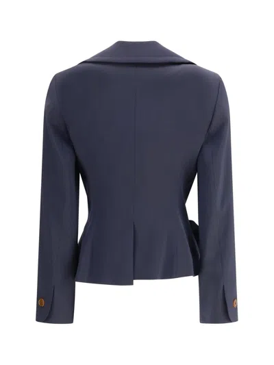 Vivienne Westwood Tailored Jacket With Buttoned Back Vent In Blue