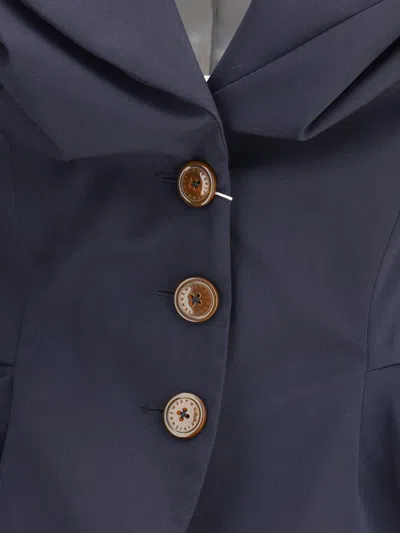 Vivienne Westwood Tailored Jacket With Buttoned Back Vent In Blue