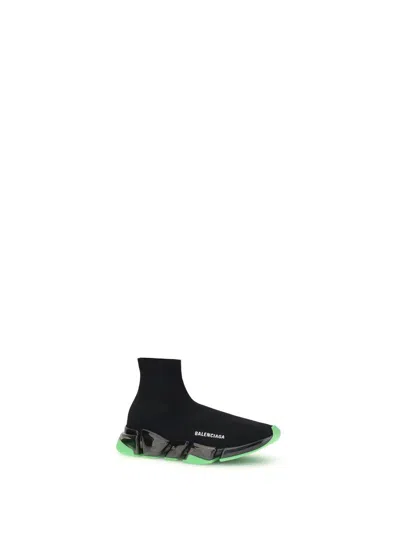 Balenciaga Clear Sole Speed 2.0 Sneakers In Black
