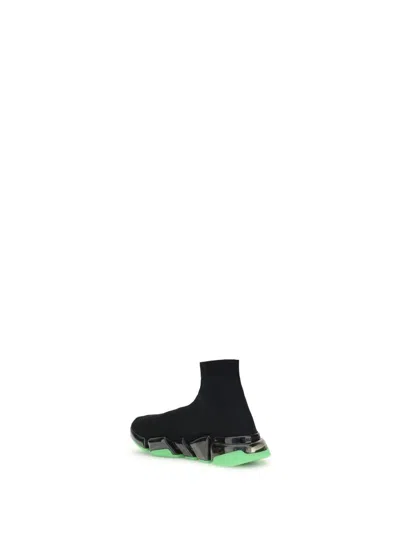 Balenciaga Clear Sole Speed 2.0 Sneakers In Black