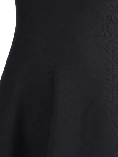 Alexander Mcqueen Women Asymmetric Midi Dress In Black