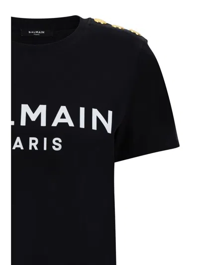 Balmain Women Logoed T-shirt In Black