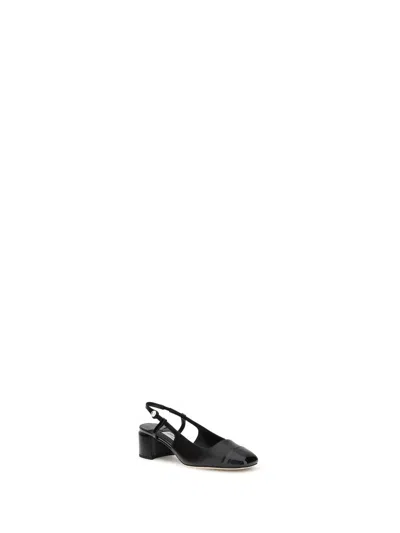 Jimmy Choo Patent Leather Pumps With Slingback And Decorative Button