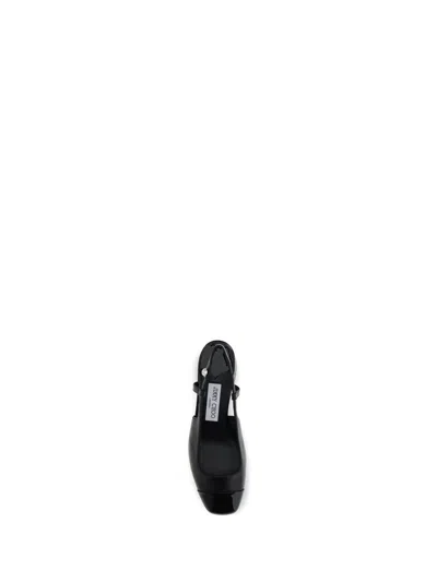 Jimmy Choo Patent Leather Pumps With Slingback And Decorative Button