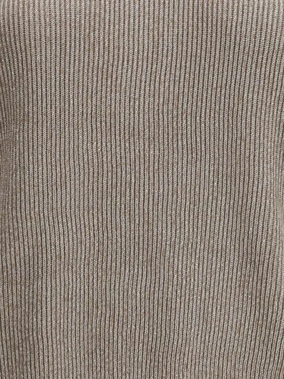 Brunello Cucinelli Ribbed Crew Neck Knitwear With Lurex Shine