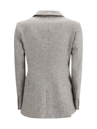 P.a.r.o.s.h P. A.r. O.s. H. Houndstooth Patterned Jacket In Gray