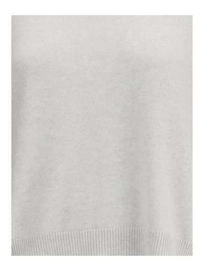 Brunello Cucinelli Cashmere Sweater Striped Cuffs Jewels