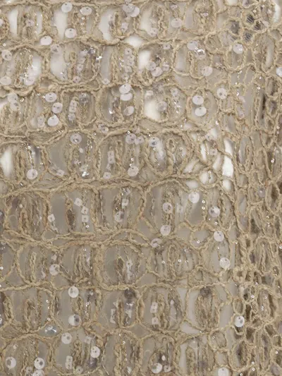 Brunello Cucinelli Sequined Sweater In Gold