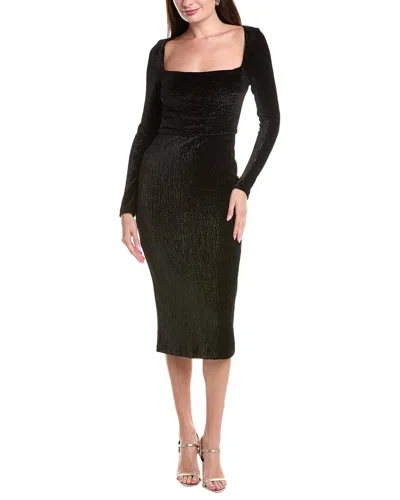 Black Halo Xander Metallic Long Sleeve Sheath Cocktail Dress In Black