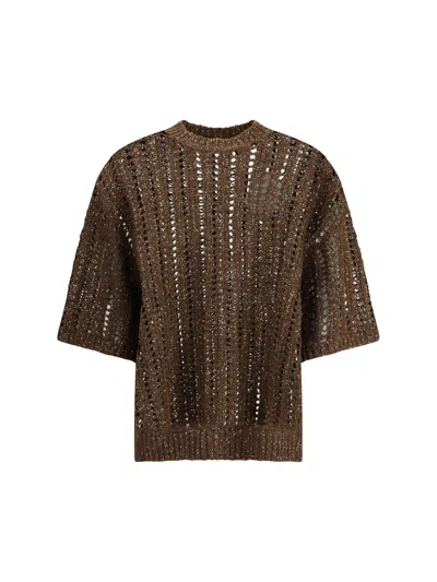 Brunello Cucinelli Women Sweater In Perforated Knit