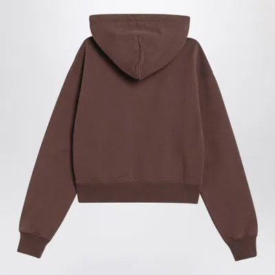 Jacquemus Drawstring Hood Gros-grain Hoodie In Brown