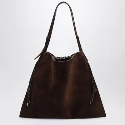 Christian Louboutin Brown Suede Baggy Tote Bag