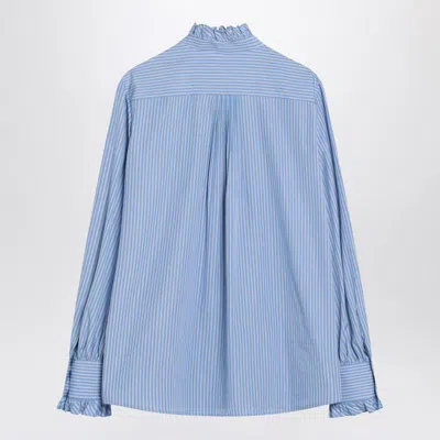 Valentino Garavani Light Striped Shirt In In Blue