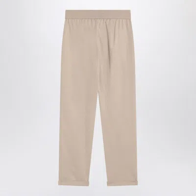 Brunello Cucinelli Beige Cotton Joggers Women In White