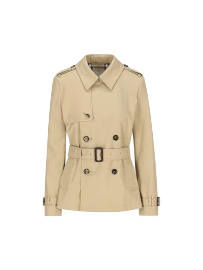 Burberry Coats In Neutral