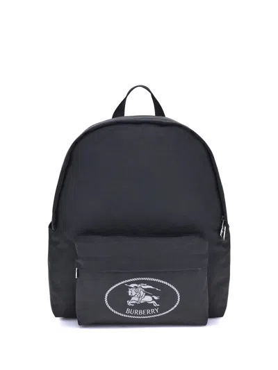 Burberry Black Backpack With Spacious Design And Padded Straps
