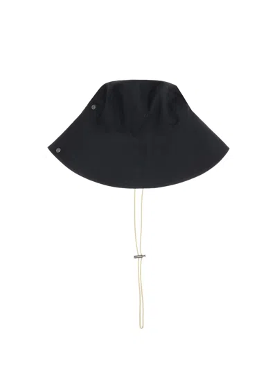 Burberry Check Brim Gabardine Bucket Hat In Black