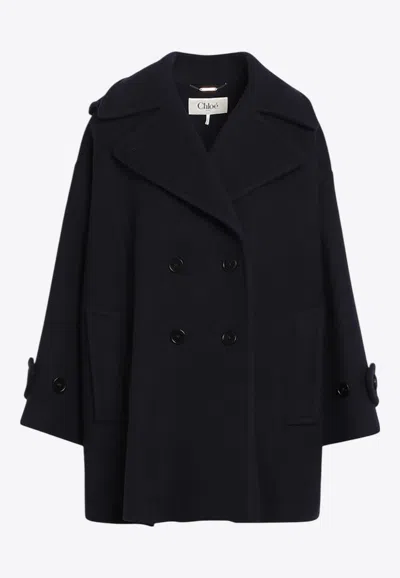 Chloé Wide Blue Double-breasted Coat