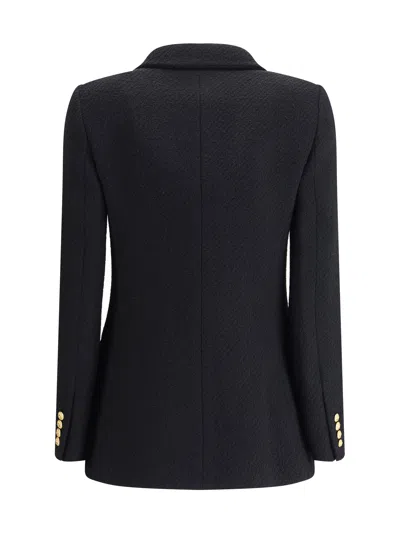 Chloé Cascade-lapel Double-breasted Boucle Jacket In Black