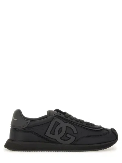 Dolce & Gabbana Dg Cushion Leather Blend Sneaker In Black