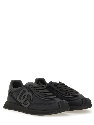Dolce & Gabbana Dg Cushion Leather Blend Sneaker In Black