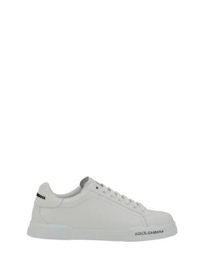 Dolce & Gabbana Portofino Nappa Sneakers Shoes In White