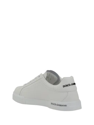 Dolce & Gabbana Portofino Nappa Sneakers Shoes In White
