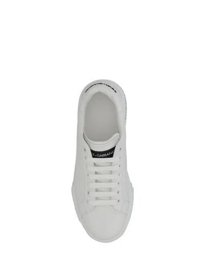 Dolce & Gabbana Portofino Nappa Sneakers Shoes In White