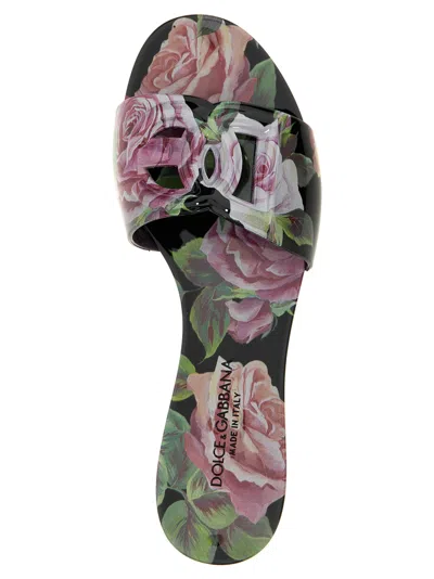 Dolce & Gabbana Multicolor Floral Sandals In Multi