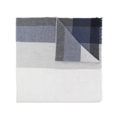 Brunello Cucinelli Check-print Frayed-edge Scarf In Gray